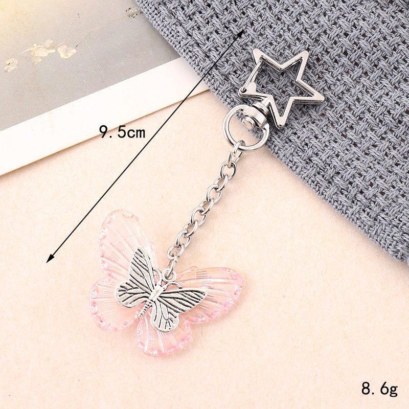 Wholesale  New Acrylic Bow Keychain Pendant Distinctive Diy Bag Bag Hanging Headset Hanging Chain Jewelry